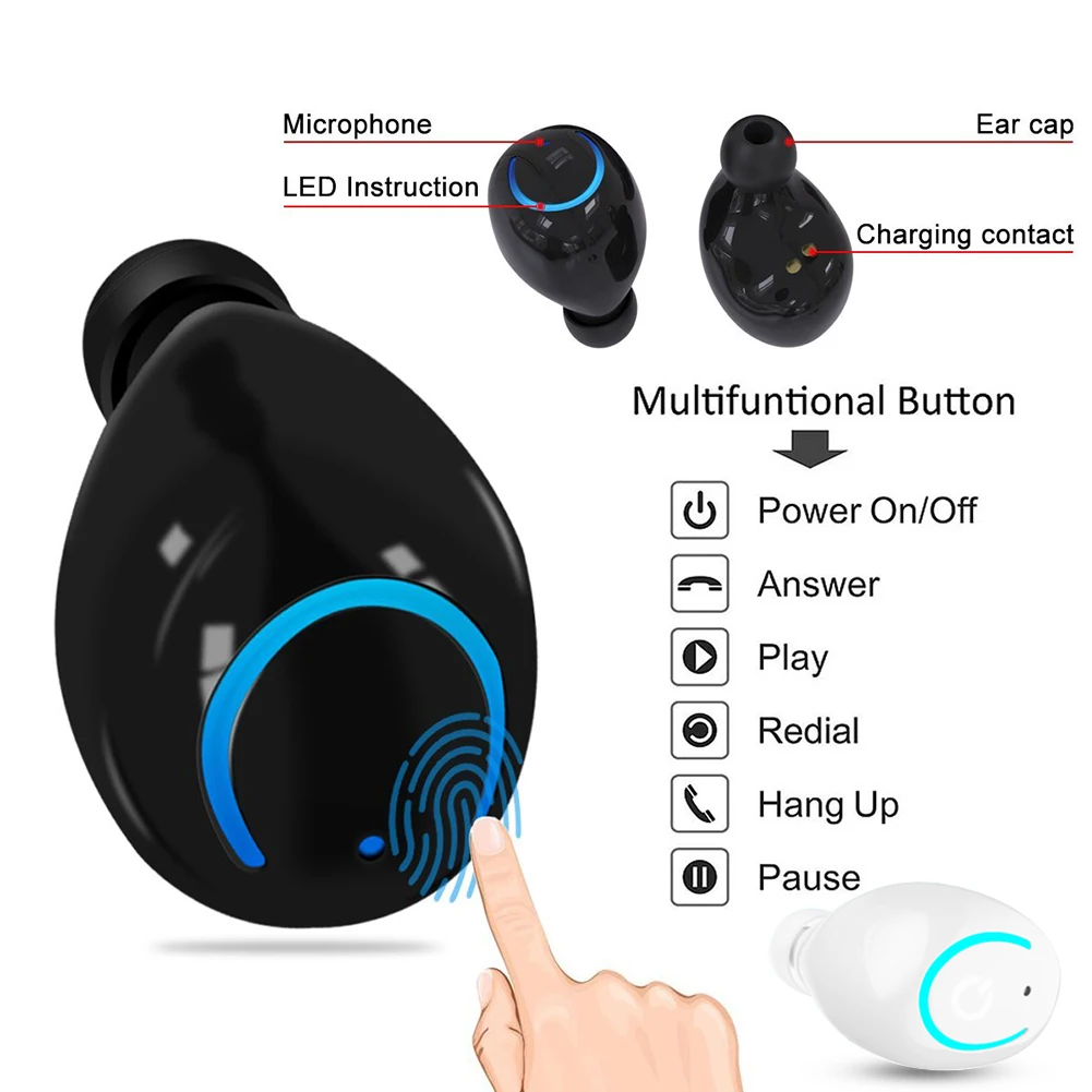 HBQ Q18 СПЦ Bluetooth 5,0 мини-гарнитура бинауральные Водонепроницаемый устойчивое стерео Беспроводной гарнитура загрузочной коробки