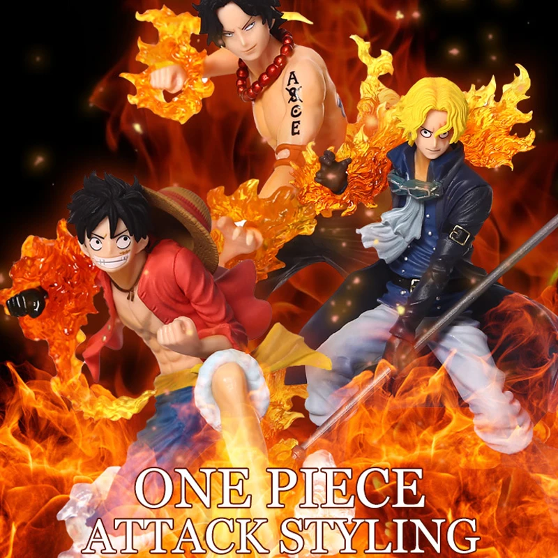 Аниме One Piece 9-11 см 3 шт./компл. Luffy &amp Ace Sabo brother ПВХ экшн-Фигурки игрушки куклы |