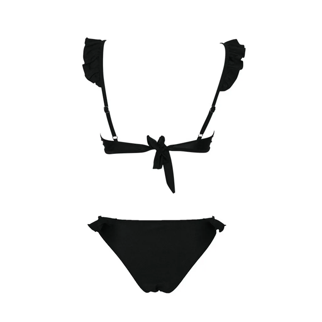 Сексуальное бикини Женский бандажный купальник с оборками большие размеры