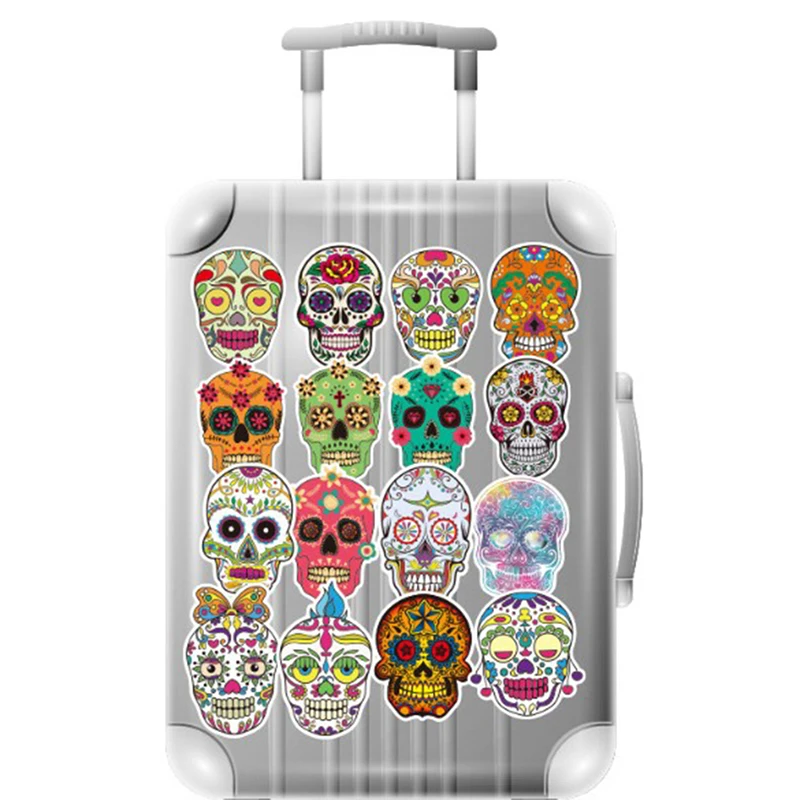

50Pcs/lot Colorful PVC Horror Skull Stickers For Computer PS4 Pad Phone Laptop TV Fridge Bicycle Waterproof Decal Sticker