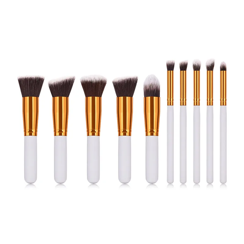 

10pcs/Lot Synthetic Kabuki Makeup Brush Set Cosmetics Foundation blending blush makeup tool Powder Eyeshadow Cosmetic Set