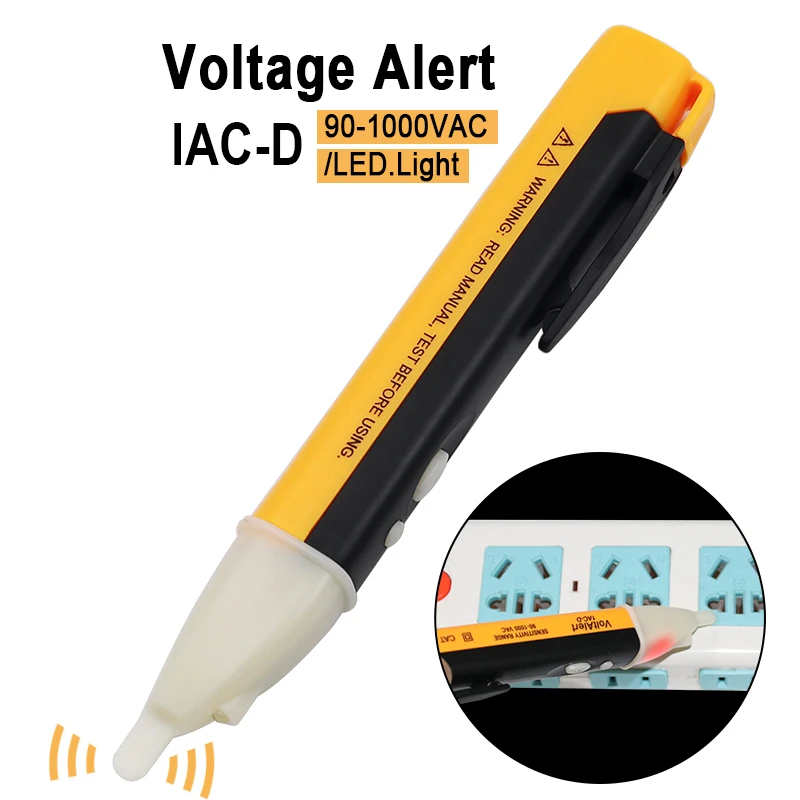 

Electric indicator 90-1000V Socket Wall AC Power Outlet Voltage Detector Sensor Tester Pen Voltmeter LED light New Drop ship