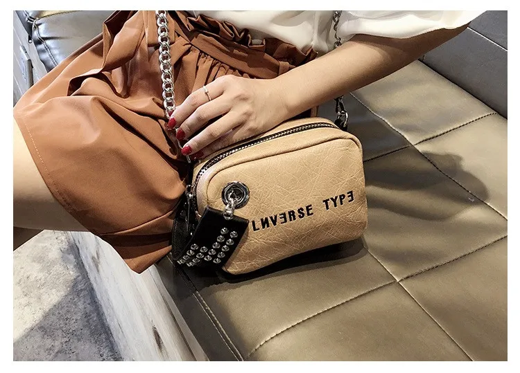 NIGEDU Luxury mini flap bag women chains Crossbody bag Fashion Designer rivet girls Handbag female Shoulder bag Clutch wallet (22)