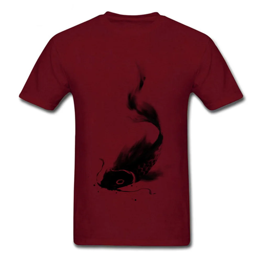 Tops Tees Koi Wash Summer Fitted Fashionable Short Sleeve 100% Cotton Fabric O-Neck Male Top T-shirts Fashionable T-shirts Koi Wash maroon
