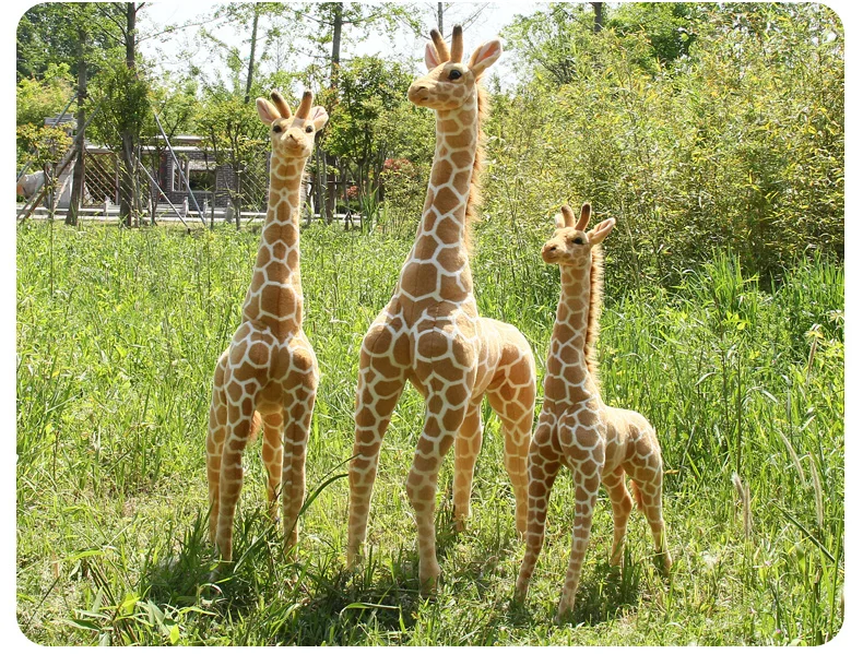 Dorimytrader Jumbo 140cm Soft Emulational Forest Animal Giraffe Plush Toy 55'' Large Stuffed Animal Giraffes Children Gift DY60689(10)