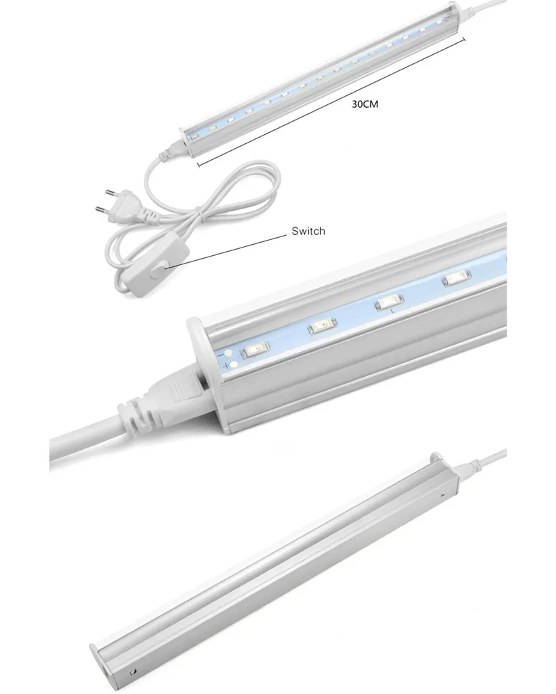 Новый полный спектр T5 трубки светодиодный светать 5 W 10 W 15 W 20 W 25 W 110 V 220 V светодиодный завод гидропоники для Тепличный цветок ЕС США Plug