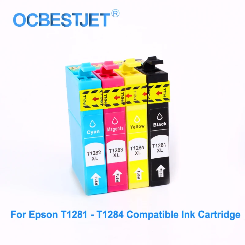 

T1281-T1284 Compatible Ink Cartridge For Epson Stylus S22 SX125 SX130 SX420W SX425W XP241 T1281 Full Ink Cartridge With Dye Ink