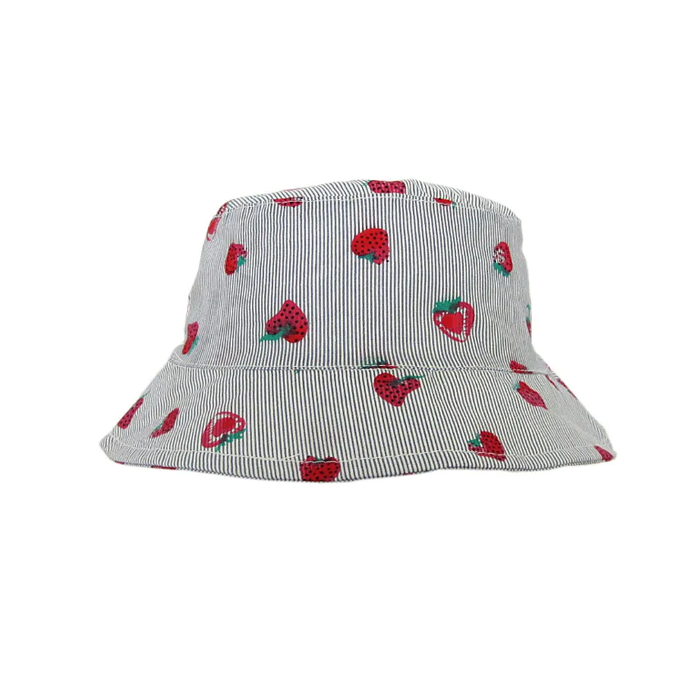 

Kids Spring Summer Hats Floral Baby Girl Strawberry Pattern with Chin Strap Kids Sun Hat Protective UPF 50+ Smile Fishing Hat
