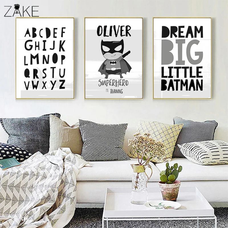 

Superhero Dream Big Kids Room Decor Wall Art Poster Prints Modern Canvas Painting Modular Wall Picture For Nursery Bedroom