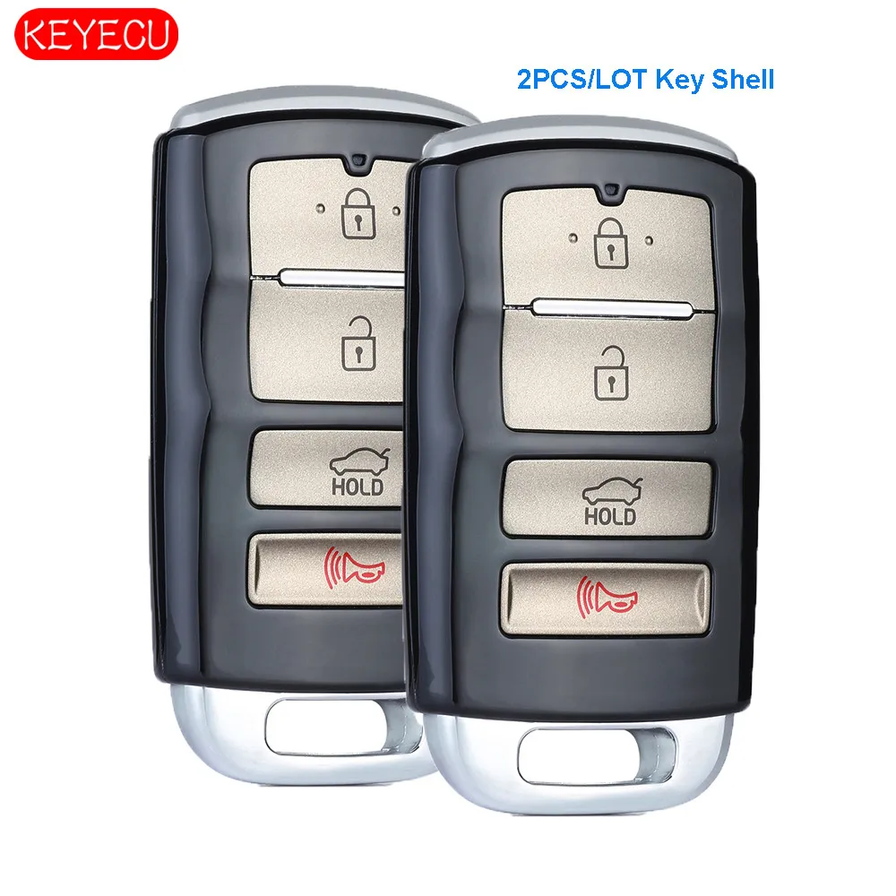 KEYECU 2 шт* 4 Кнопка замена Смарт-пульт дистанционного ключа автомобиля чехол для Kia Cadenza