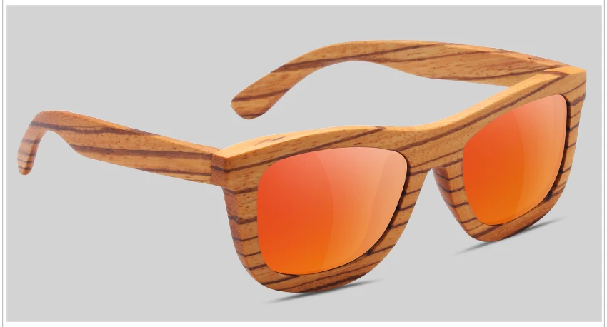 Rtbofy солнцезащитные очки с деревянной оправой Для женщин Зебра деревянная рамка поляризованные солнечные очки линзы очки с деревянной коробкой UV400 Защитные Оттенки Солнцезащитные очки