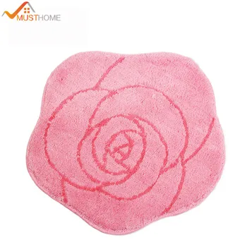 

Rose shape Microfiber TPE slip bathroom mats 19.6''Wx19.6''L/50x50cm Free Shipping