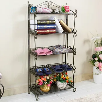 

Wrought iron shoe rack shelf multi-floor storage rack slippers rack shoe rack three four five extended