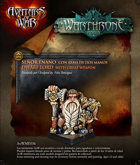 

Resin Model Kit SENOR ENANO CON ARMA DE DOS MANOS DWARF LORD WITH GREAT WEAPON