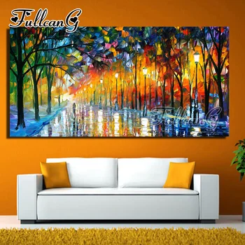 

FULLCANG large size diamond painting "Rainy day" 5d mosaic cross stitch diy rhinestone embroidery full drill hobby G1035