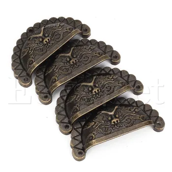 

4pcs Antique Vintage L Size Semicircle Bronze Cupboard Cabinet Drawer Handle