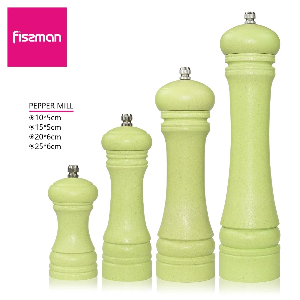 

Salt and Pepper Mill, Bamboo fiber Pepper Mill with Strong Adjustable Ceramic Grinder 10cm15cm20cm25cm-Kitchen Tools by Fissman