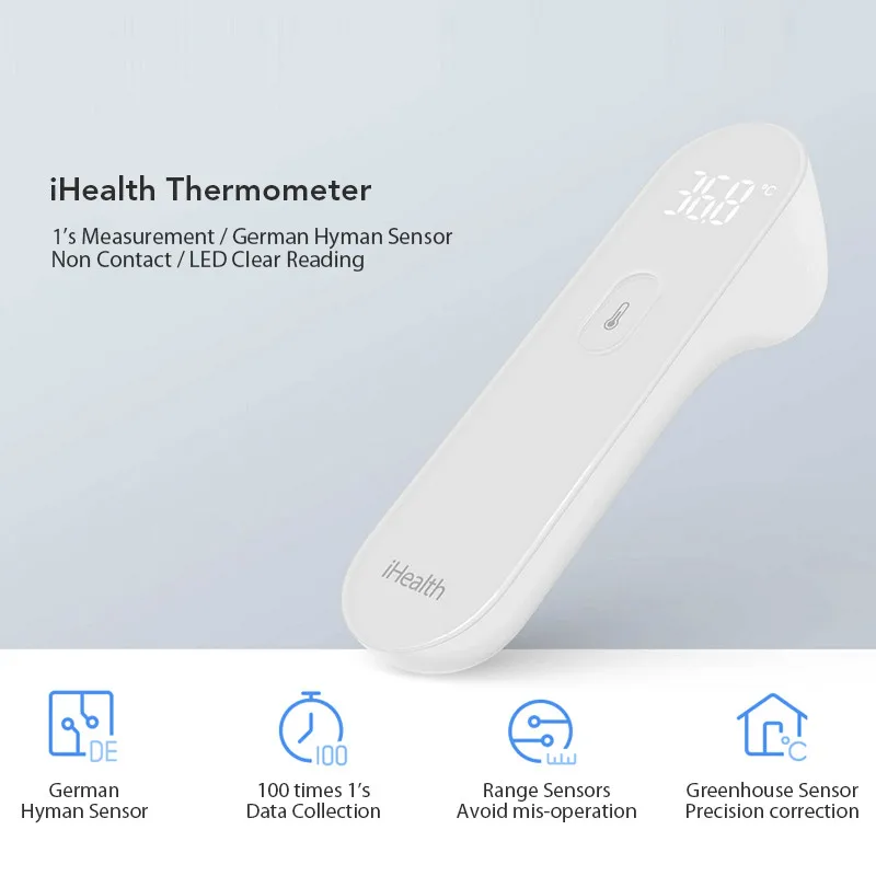 Xiaomi Mijia Смарт iHealth термометр светодиодный Бесконтактный цифровой инфракрасный