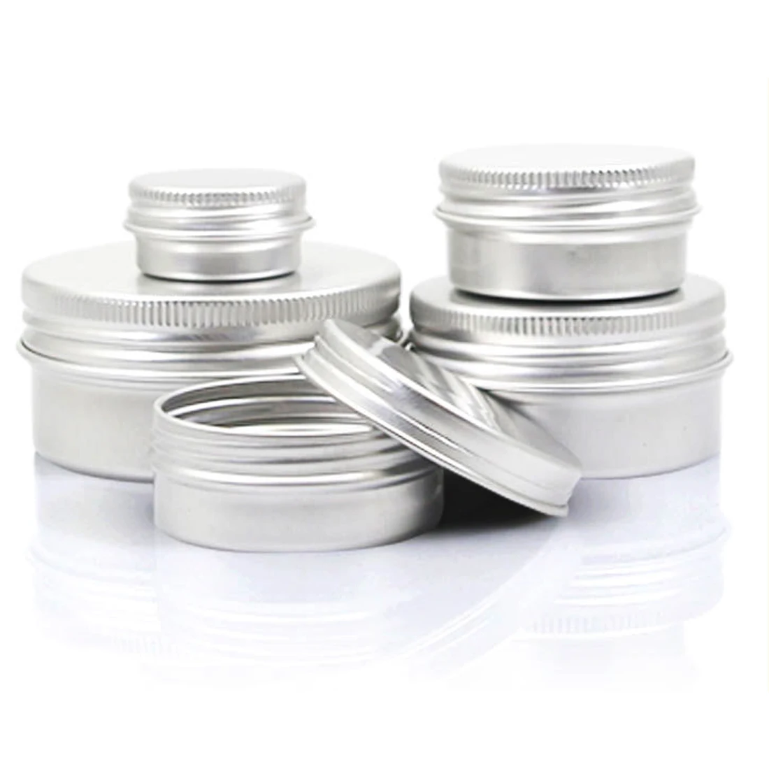 

Empty plastic cosmetic container metal cream box aluminum box hair wax box paste box aluminum box small sample cosmetic bottle