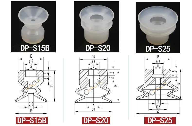 10 шт. маленькая головка три слоя вакуумные пневматические компоненты силиконовые chuckr DP-S серии белый черный присоски