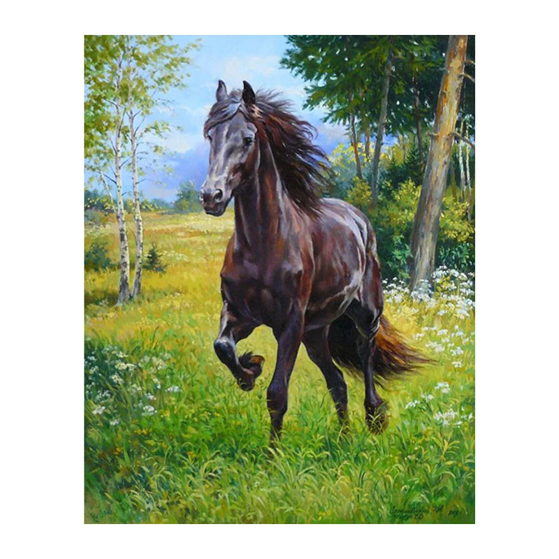 New Full Round Diamond 5D DIY Diamond Painting Dark horse Embroidery Cross Stitch Rhinestone Mosaic Painting Decor Gift