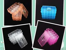 1PC 4 Colors Big square three layers removed portable clear PP storage box jewelry Earring Case J0676