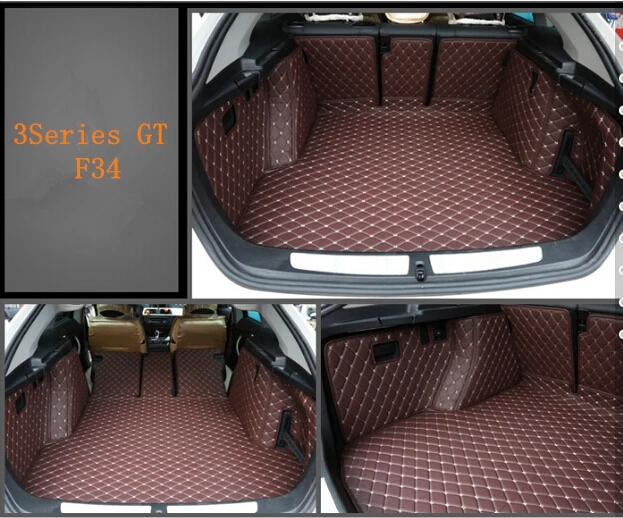 Car Floor Mats for BMW 3 Series GT GranTurismo F34 320i 328i 335i 2013-2019 2014 2015 2016 2017 2018 Full Covered Advanced Leather Carpet Auto All Weather Protection Front /& Rear Liner Red