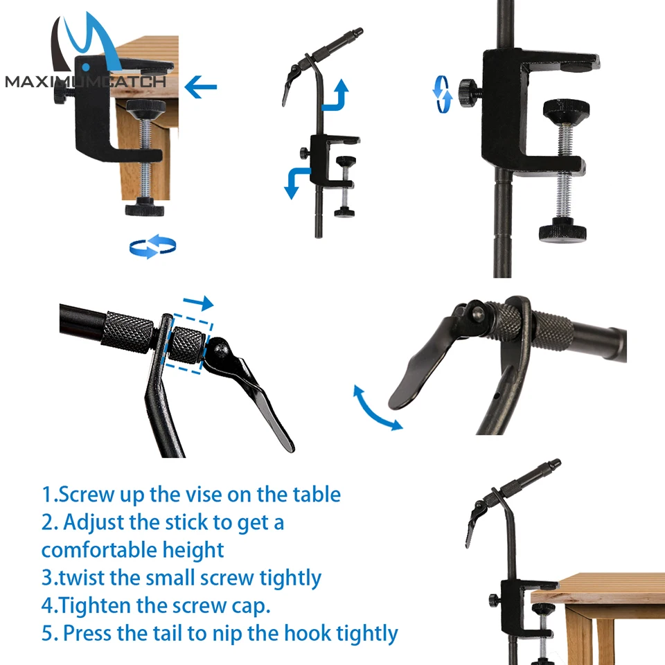 Maximumcatch Железный Поворотный Зажим для мушки с тяжелым основанием Fly крючок