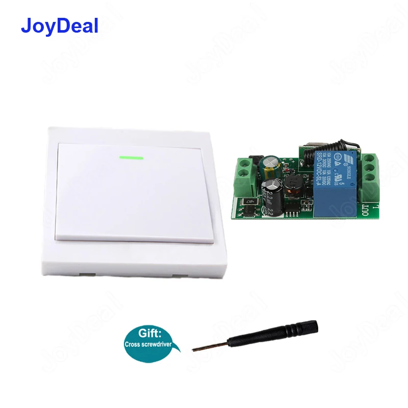 

JoyDeal 433Mhz Wireless RF Remote Control Switch AC 220V 1CH Receiver 86 Wall Panel Remote Transmitter 433 Mhz Led Light Switch