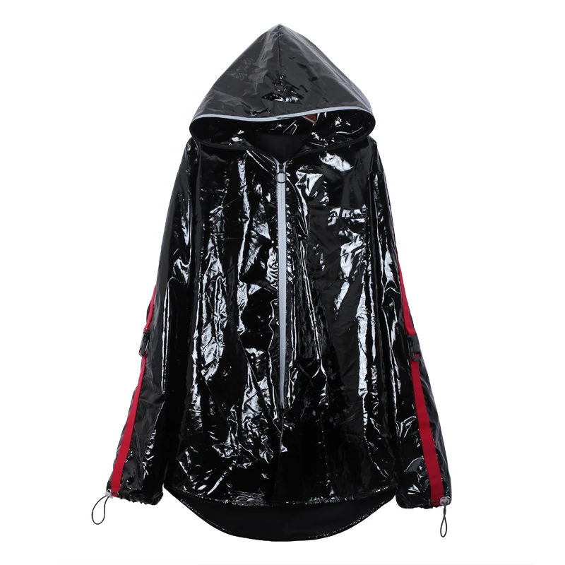 VKBN 2018 Autumn Clothing leather jacket New Tide Brand Behind Printing Light Black Hat Leisure Cardigan Loose Coat Woman Coats