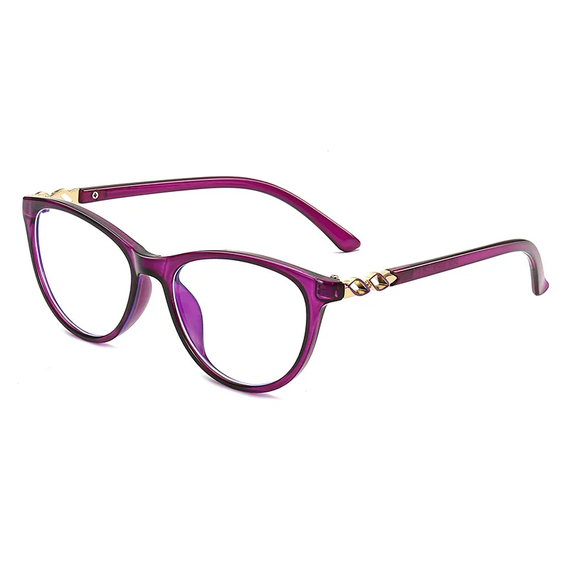YOOSKE винтажные очки против голубого излучения, женские очки для чтения, синий светильник, блокирующие линзы, компьютерные прозрачные оптические очки - Цвет оправы: Фиолетовый