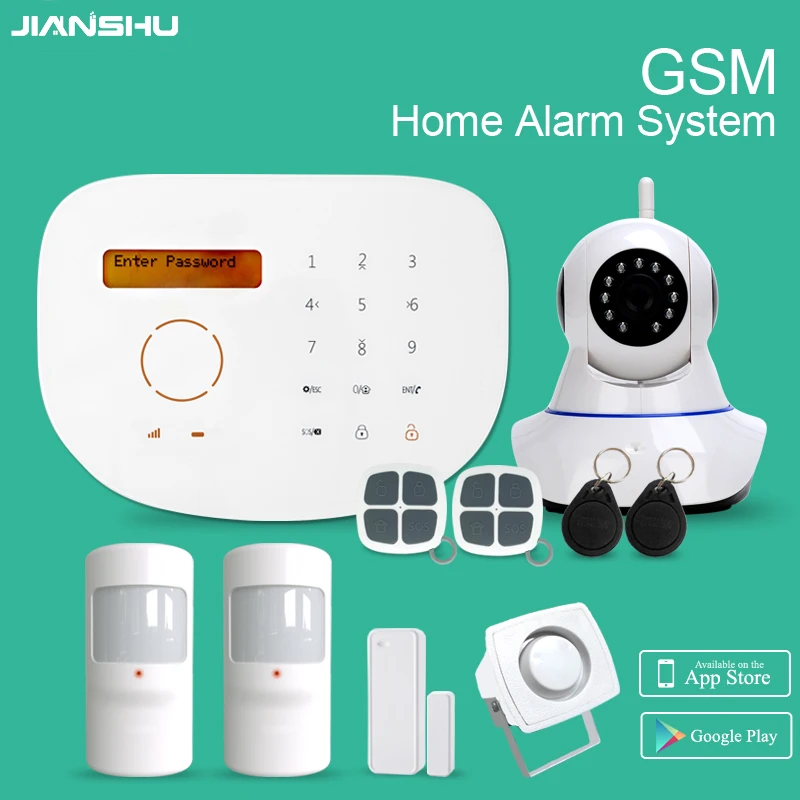Newest Burglar Alarm System With 720P WiFi Camera GSM Alarm System