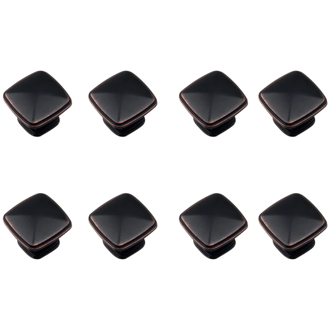 

8 Pcs Set Modern Simple American Single Port Cabinet Handle High-end Drawer Wardrobe Coffee Dark Bronze Doorknob - As Shown