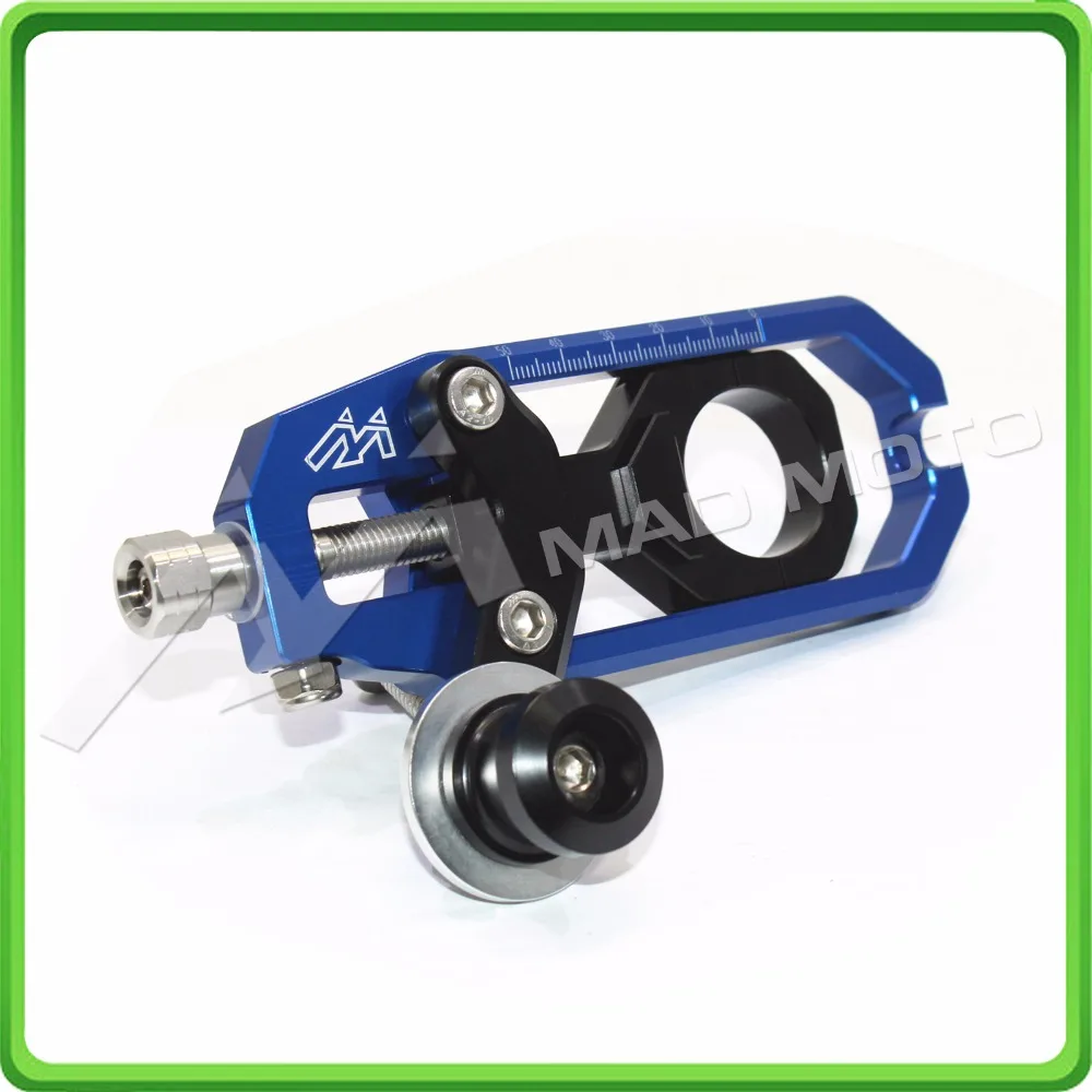 Aluminum motorcycle Chain Tensioner Adjuster with spool fit for YAMAHA R1 YZF R1 2004 2005 YZF-R1 04 05 blue&black (7)