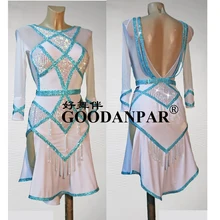 Новое платье для латинских танцев с бахромой для соревнований, платье для сальсы, бальное платье, костюм, платье Подсолнух для танцев