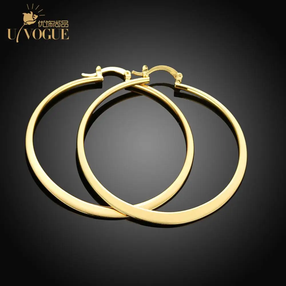 UFE066 Real Gold Plated European Hoop Earrings For Women Wholesale Nickle Free Antiallergic New ...