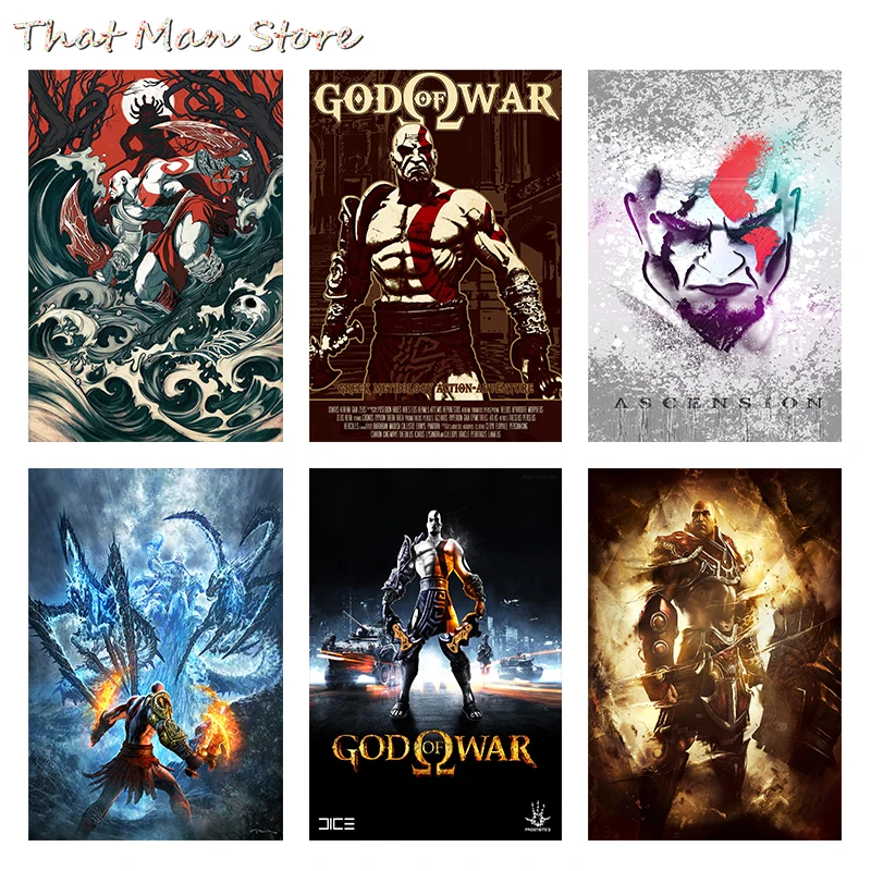 

God Of War Video Game Figure Coated paper Posters Art Wall Pictures Home Decor 42*30cm