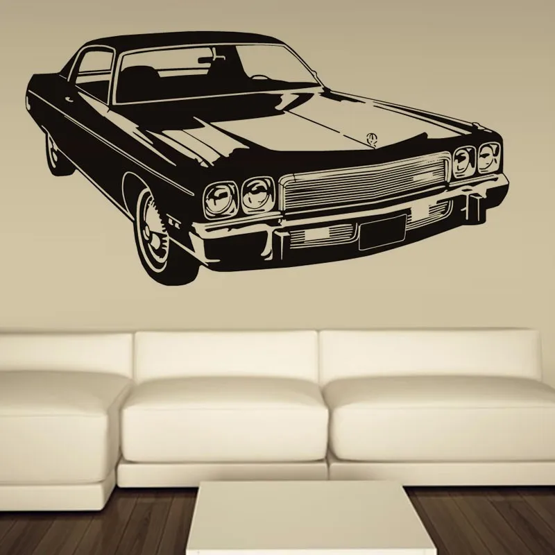 retro car sticker old ford mustang decal wall art vinyl decor school