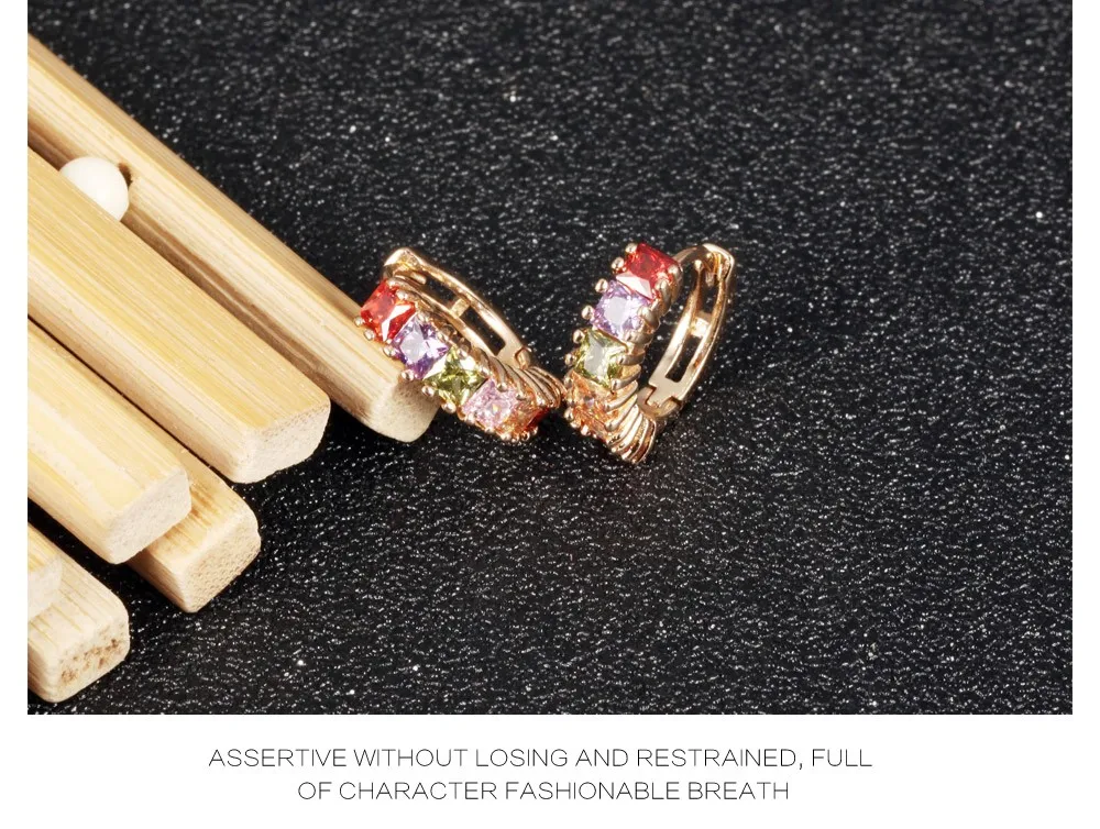 Ювелирные изделия Роскошные серьги для женщин Симпатичные фианит серьги-гвоздики ASOS цвет золотистый аксессуары свадебный подарок Brincos