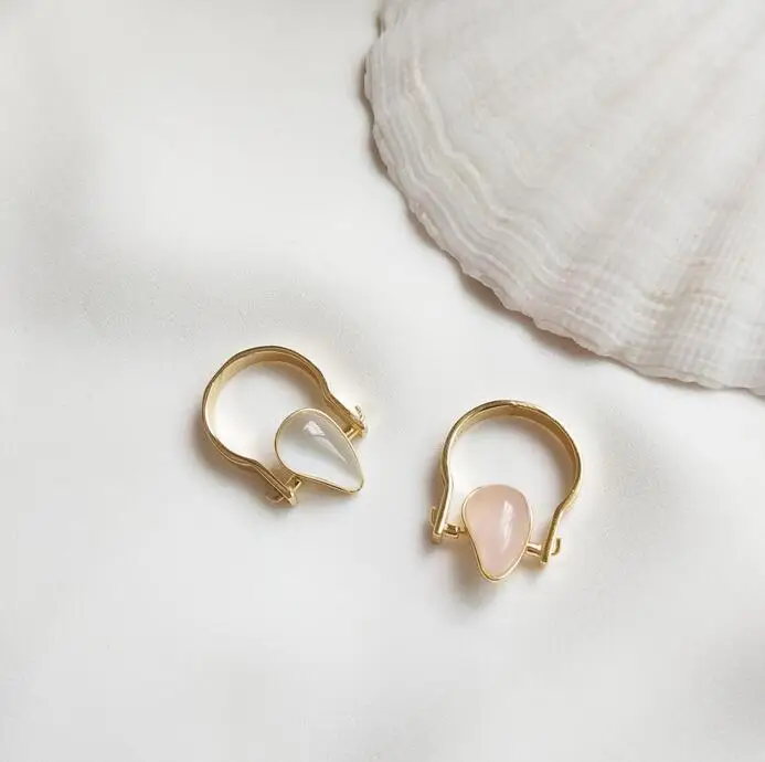 

Simple Waterdrop Genuine Rose Quartz Solid 925 Sterling Silver Ring