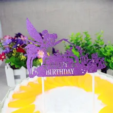 1 шт. Золотая вспышка с днем рождения повара Топпер милый цветок Фея Кекс Toppers для торта День рождения украшения поставки