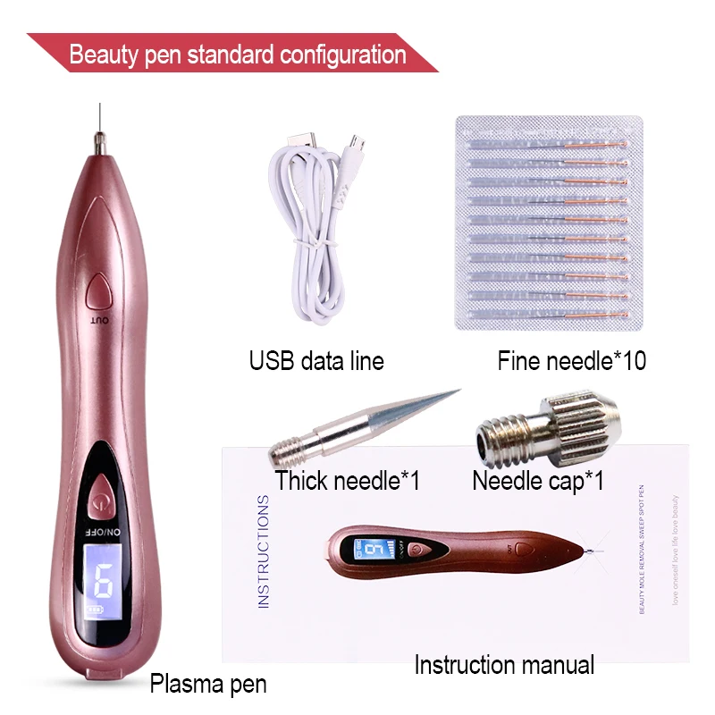 Rose Gold Plasma Pen Laser Skin Mole Removal Dark Spot / Acne /Freckle /Wart Remover No Side Effects Medical Beauty Instrument