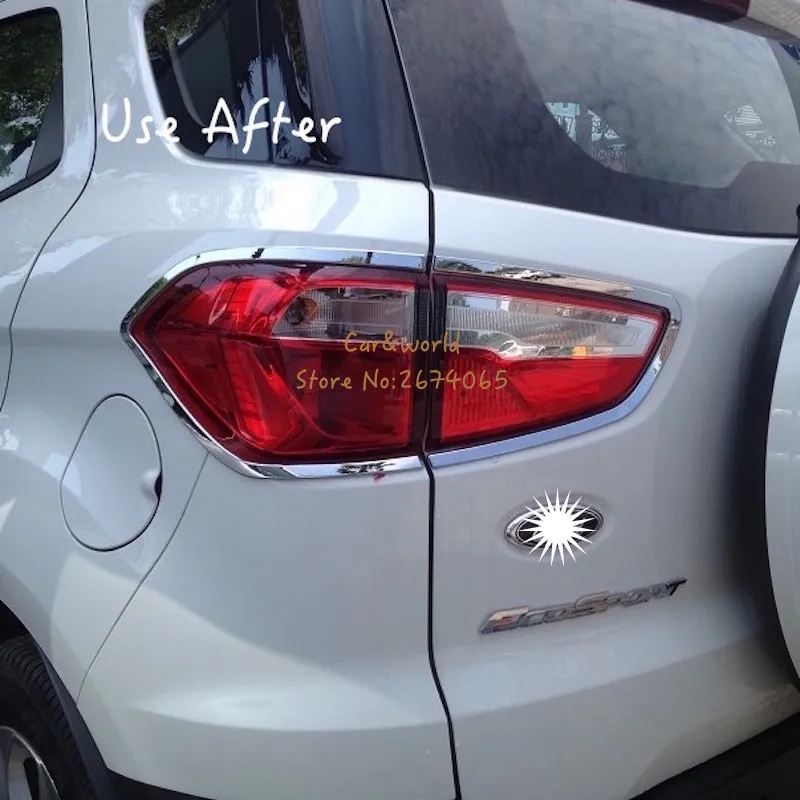 Для Ford Ecosport задние фонари Крышка отделка задний фонарь украшение 2013 до ABS хромированные аксессуары для стайлинга автомобилей