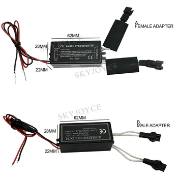 

SKYJOYCE 1 Pair Female Male CCFL Driver Inverter Replacement Driver Halo Ring Spare Ballast For E36 E39 E46 CCFL Angel Eyes