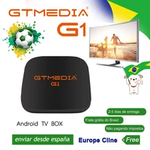 GTmedia G1 Android tv Box смарт-телевидение IPTV H.265 HDR четырехъядерный 1G 8G wifi Google Cast Netflix IP tv телеприставка медиаплеер Бразилия