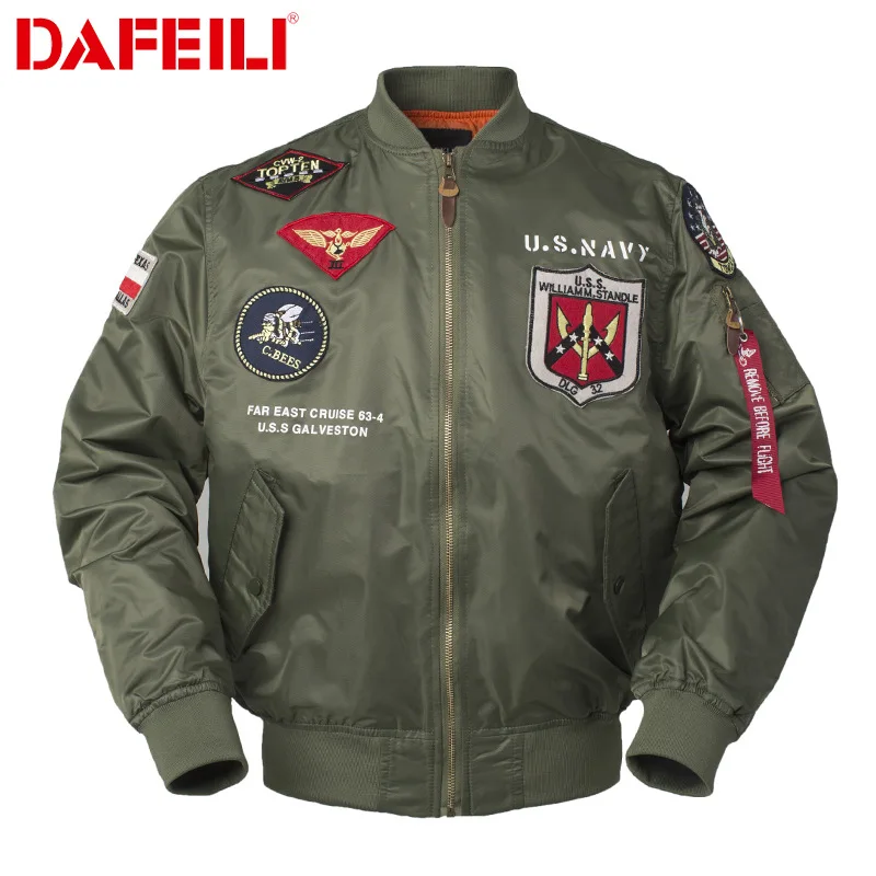 Новинка осенний верх пистолет 2018 военно морской флот США MA1 letterman varsity Бейсбол