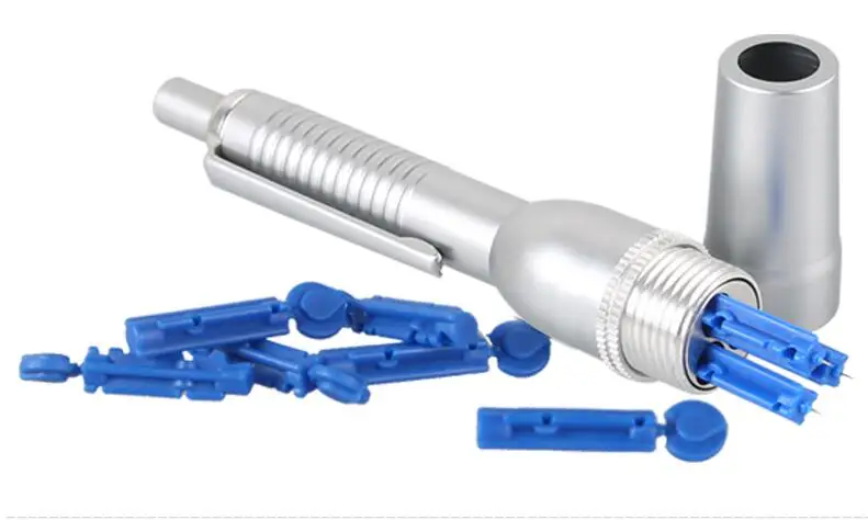 

Acupuncture massage three head phlebotomy needle pen lancing pen lancet point pen with 4 boxes lancet needletina