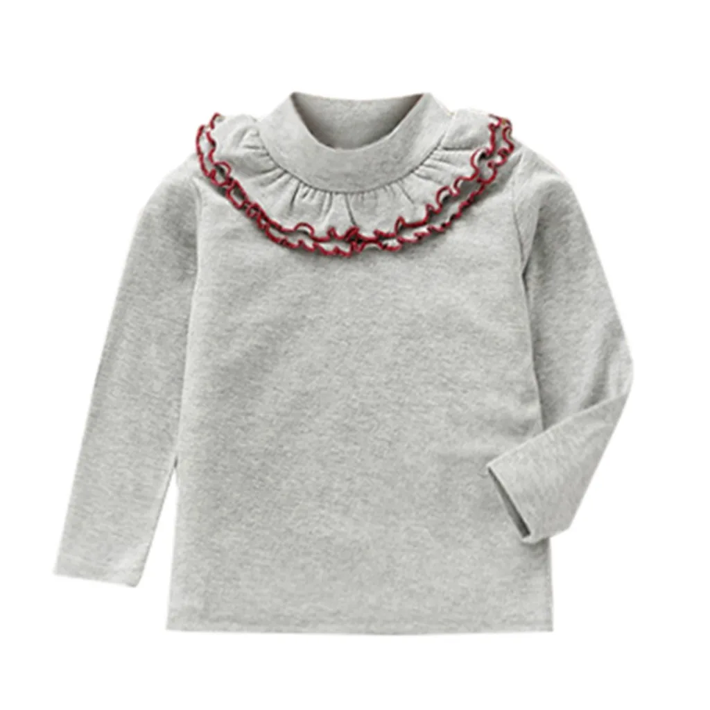 Топы с двойным кружевом; свитера для маленьких девочек; детские свитера на зиму; вязаный свитер с волнистым узором; однотонная блузка; 1d6