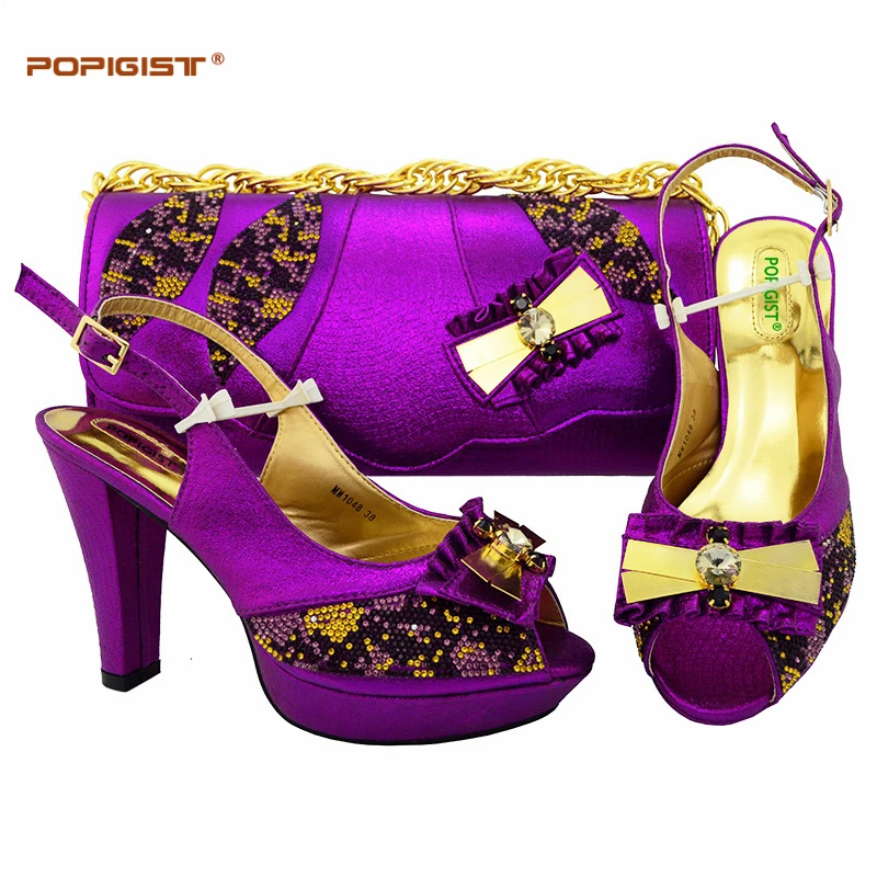 African Nigeria Women's Shoes With Matching Bags Sets for wedding party