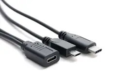 USB 3,1 Тип C Женский Micro USB Мужской и Typc C сплиттер папа-папа удлинитель мощность кабель для телефона Android планшеты 30 см